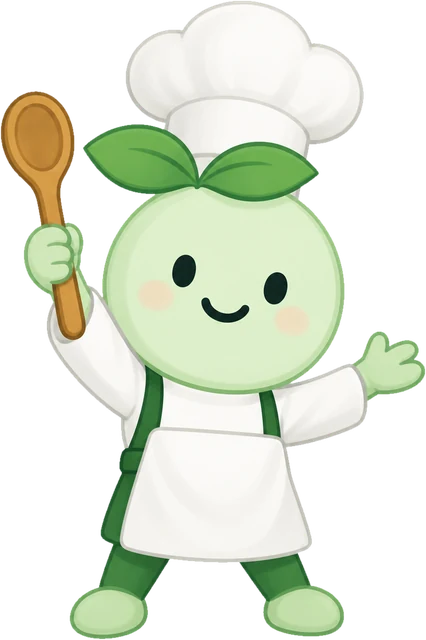 The Helthee chef mascot cheering with a wooden spoon
